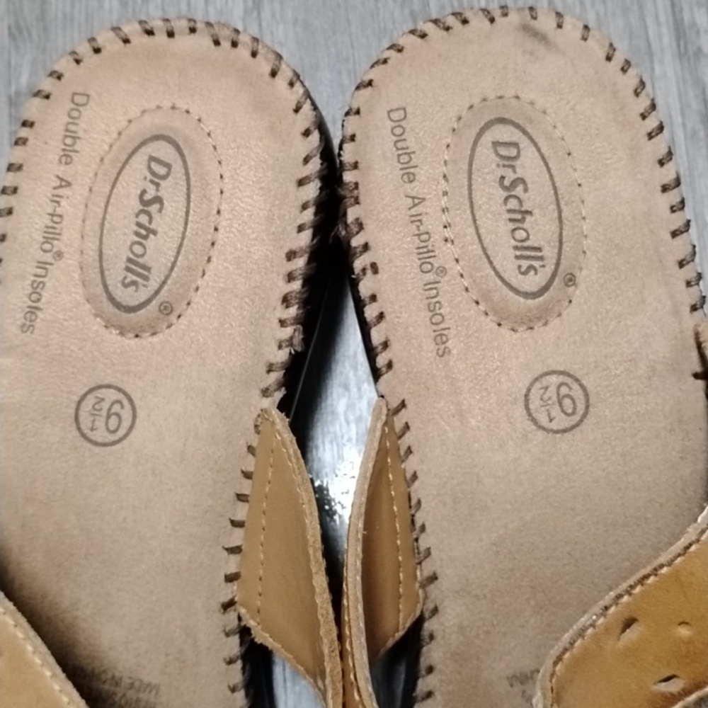 Dr. Scholl's Tan Perforated Slide Sandals - Picture 8 of 8